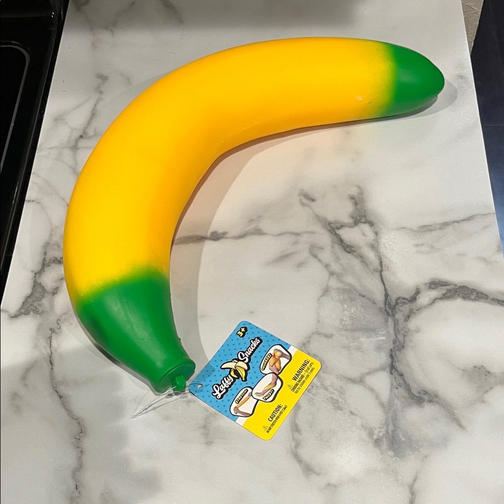 Banana Plush Squishy Toy - Yellow & Green